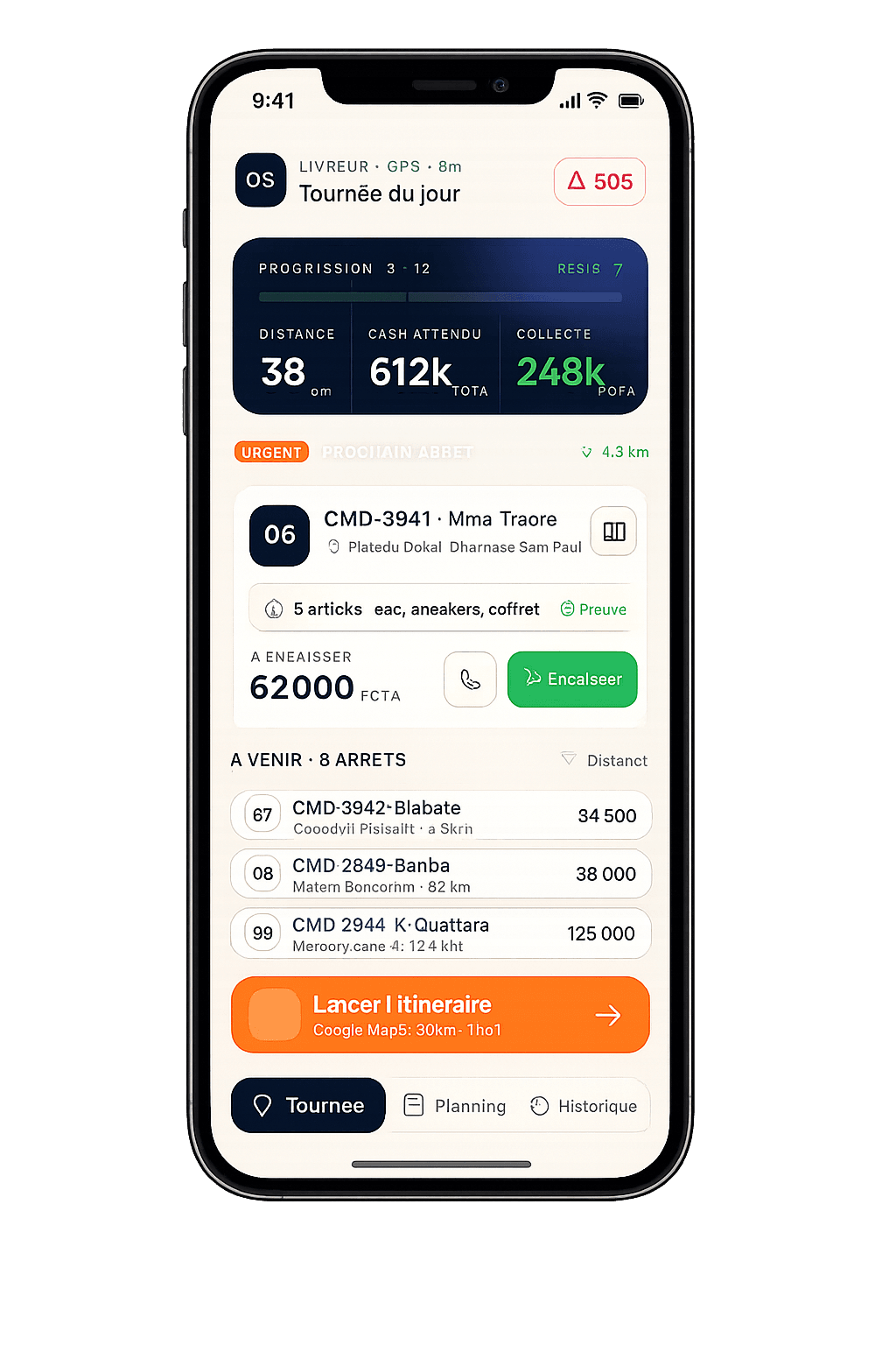 AfriDrop delivery route screen