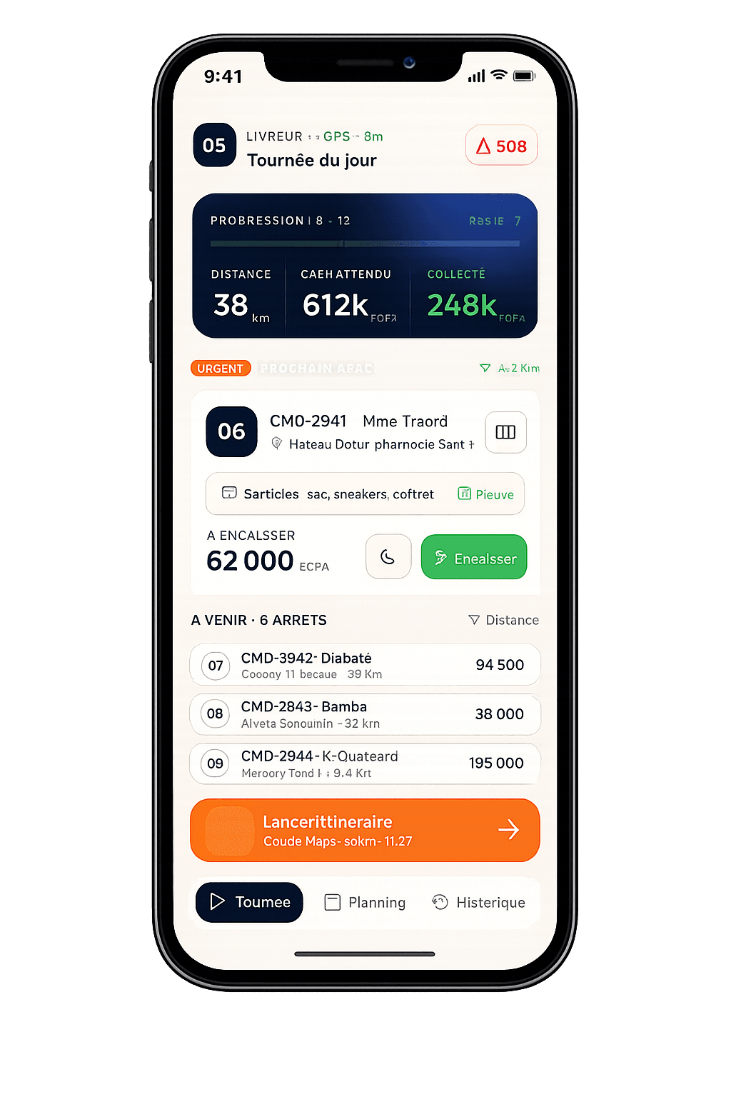 AfriDrop driver screen